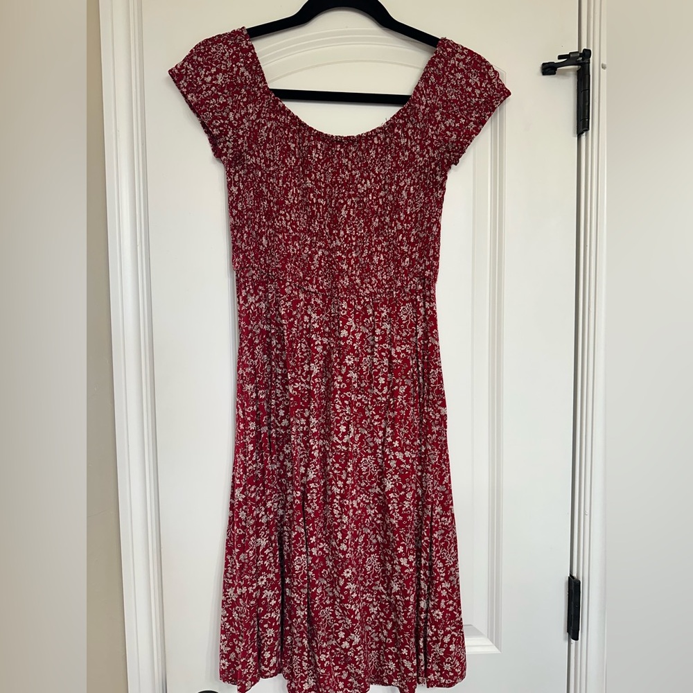 Papillon Floral Smocked Dress / Red / Small